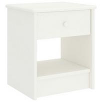 Naktinis staliukas VLX Solid Pinewood 322222, baltas, 30x35x40 cm