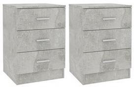 Naktinis staliukas VLX Bedside Cabinets 800459, pilkas, 35x38x56 cm