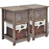 Naktinis staliukas VLX Paulownia Wood 242869, rudas, 31x28x45 cm
