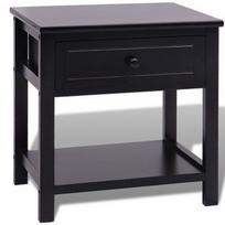 Naktinis staliukas VLX Wood 242872, juodas, 40x29x42 cm
