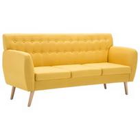 Sofa VLX 3-Seater Sofa Fabric Upholstery, geltona, 70 x 172 x 82 cm
