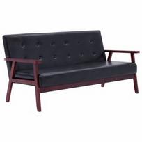 Sofa VLX 3-Seater 248643, juoda, 67 x 158 x 73.5 cm