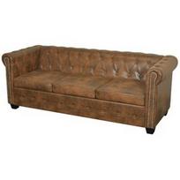 Sofa VLX Chesterfield 3-Seater, ruda, 200.5 x 76 x 70 cm