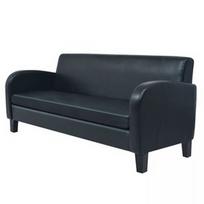 Sofa VLX 3-Seater 245588, juoda, 70 x 183 x 76 cm