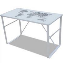 Stalas VLX Rectangular Desk with Map Pattern, baltas