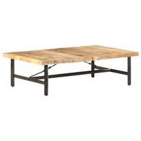 Kavos staliukas VLX Solid Mango Wood 320653, juodas/šviesiai ruda, 900 mm x 1420 mm x 420 mm