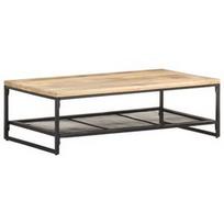 Kavos staliukas VLX Solid Mango Wood 320244, juodas/šviesiai ruda, 1100 mm x 600 mm x 350 mm