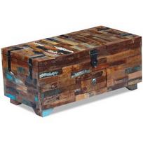 Kavos staliukas VLX Solid Reclaimed Wood 243320, tamsiai ruda, 800 mm x 400 mm x 350 mm