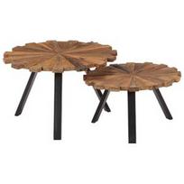 Kavos staliukas VLX 2 Piece Set 247933, rudas/juodas, 600 mm x 600 mm x 400 mm