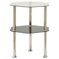Kavos staliukas VLX 2-Tier 322791, skaidrus/juodas, 380 mm x 380 mm x 500 mm
