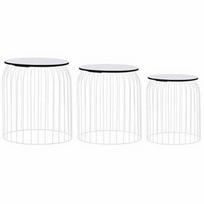 Kavos staliukas VLX 3 Piece Set 287656, baltas, 400 mm x 400 mm x 450 mm