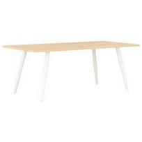 Kavos staliukas VLX Rectangular 20277, baltas/ąžuolo, 1200 mm x 600 mm x 460 mm