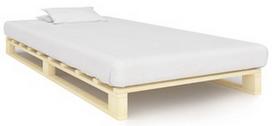 Lova VLX Pallet Solid Pine Wood 285235, ruda, 200x100 cm, su grotelėmis