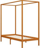 Lova VLX Solid Pine Wood 283256, ruda, 204x94 cm, su grotelėmis