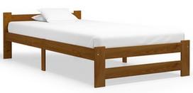 Lova VLX Solid Pine Wood 322006, ruda, 204x107 cm, su grotelėmis