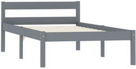 Lova VLX Solid Pine Wood 283196, pilka, 206x96 cm, su grotelėmis