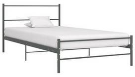 Lova VLX Bed Frame 284685, pilka, 205x106.5 cm, su grotelėmis
