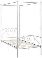 Lova VLX Metal 284427, balta, 209x107.5 cm, su grotelėmis