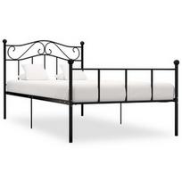 Lova VLX Metal 284523, juoda, 208x97.5 cm, su grotelėmis