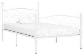 Lova VLX Bed Frame 284685, balta, 211x109 cm, su grotelėmis