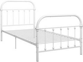 Lova VLX Metal 284492, balta, 213x101 cm, su grotelėmis