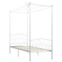 Lova VLX Canopy 284468, balta, 211x99 cm, su grotelėmis