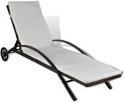 Gultas VLX Sun Lounger w/ Cushion 42488, rudas/baltas