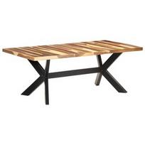 Valgomojo stalas VLX Solid Wood with Sheesham Finish, rudas, 2000 mm x 1000 mm x 750 mm