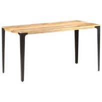 Valgomojo stalas VLX Solid Mango Wood 286363, rudas/juodas, 1400 mm x 700 mm x 760 mm