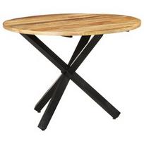 Valgomojo stalas VLX Rough Mango Wood 321681, rudas/juodas, 1000 mm x 1000 mm x 750 mm