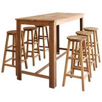Valgomojo komplektas VLX Solid Acacia Wood 246670, rudas
