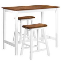 Valgomojo komplektas VLX 3 Piece 245547, baltas/rudas