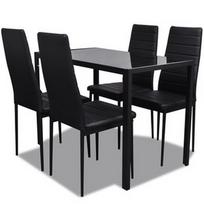 Valgomojo komplektas VLX Five Piece 242986, juodas