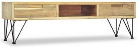 TV staliukas VLX Solid Teak 244575, kreminės spalvos, 1200 mm x 250 mm x 350 mm