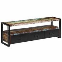TV staliukas VLX Solid Reclaimed Wood, įvairių spalvų, 1200 mm x 300 mm x 400 mm