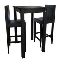 Baro stalas VLX With 2 Chairs 160726, juodas, 550 mm x 550 mm x 1070 mm