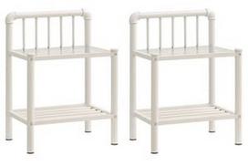 Naktinis staliukas VLX Bedside Cabinets 325102, baltas, 34.5x45x62.5 cm