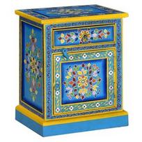 Naktinis staliukas VLX Bedside Cabinet 244834, mėlynas/įvairių spalvų, 30x40x50 cm