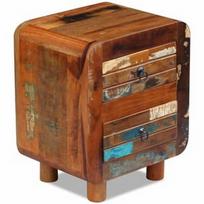 Naktinis staliukas VLX Solid Reclaimed Wood, įvairių spalvų, 43x33x51 cm