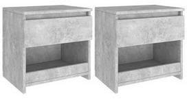 Naktinis staliukas VLX Bedside Cabinets 803452, pilkas, 30x40x39 cm