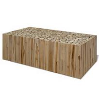 Kavos staliukas VLX Genuine Teak 244556, šviesiai ruda, 900 mm x 500 mm x 350 mm