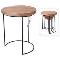 Kavos staliukas VLX Home & Styling 3D, rudas/juodas, 380 mm x 380 mm x 470 mm