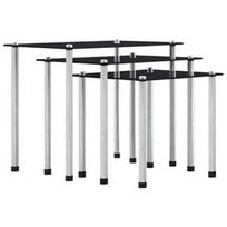 Kavos staliukas VLX 249527 Set, juodas, 455 mm x 295 mm x 370 mm