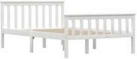 Lova VLX Solid Pine Wood 283216, balta, 208x128 cm, su grotelėmis