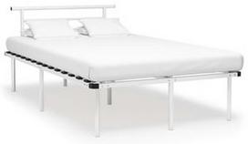 Lova VLX Bed Frame White Metal, balta, 200x120 cm, su grotelėmis