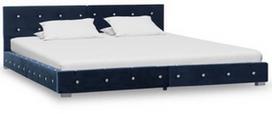 Lova VLX Velvet 278160, mėlyna, 214.5x174 cm, su čiužiniu
