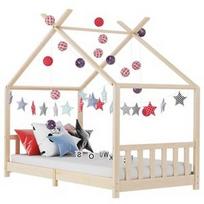 Lova VLX Kids 283366, šviesiai ruda, 206x98 cm, su grotelėmis