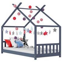 Lova VLX Kids 283372, tamsiai pilka, 206x98 cm, su grotelėmis