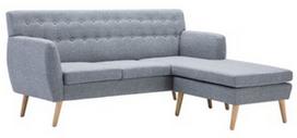Kampinė sofa VLX L-shaped, šviesiai pilka, 171.5 x 138 x 81.5 cm