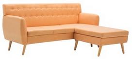 Kampinė sofa VLX L-shaped, oranžinė, 171.5 x 138 x 81.5 cm